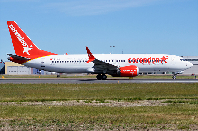 Corendon’un B737 MAX uçağı Almanya’da merdivene çarptı