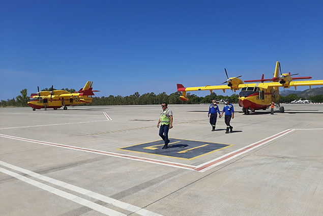 AB’nin görevlendirdiği İspanyol CL-145’ler Dalaman’a indi