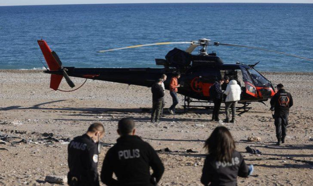 Antalya’da H125 helikopter sahile acil indi