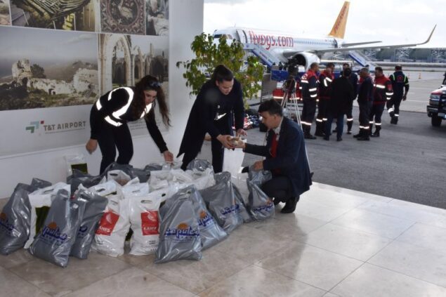 Ercan’da deprem bölgesine yardımlar devam ediyor