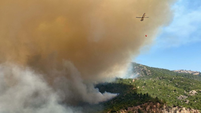 Çanakkale’de orman yangınıyla mücadele devam ediyor