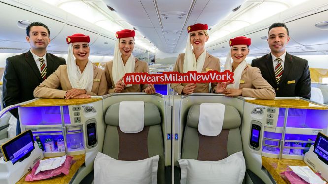 Emirates, Milano–New York direkt uçuşun 10. yılını kutluyor