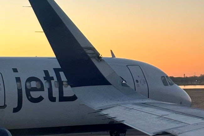 Sozton’da Jetblue’nun iki uçağı pistte çarpıştı