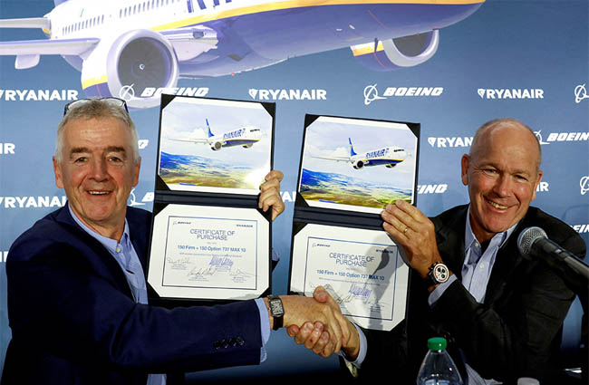 Ryanair’in CEO’su O’Leary, “Boeing’ten memnunuz”