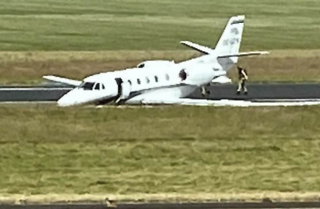 Schiphol Havalimanı’nda Cessna 560XL pistten çıktı