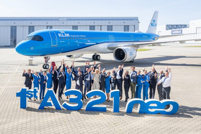 KLM’in ilk A321neo’su törenle filoya katıldı