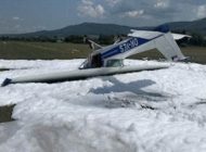 Slovakya’da Cessna 152 inişte takla attı