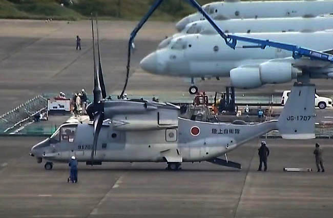 Japon Ordusu’nun V-22 Osprey’i acil indi