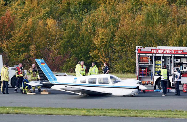 Almanya’da PA-28 gövde üstüne indi