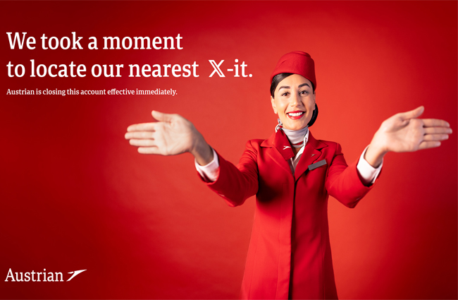 Austrian Airlines X’ten ayrıldı