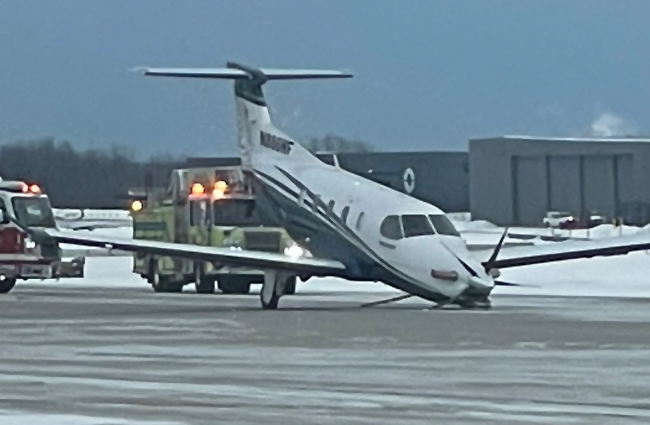 ABD Michigan’da Pilatus PC-12 burun üstü indi