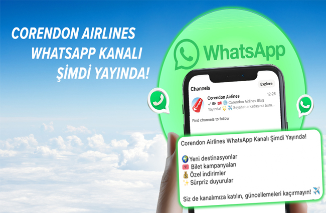 Corendon Airlines’ın WhatsApp kanalı yayında